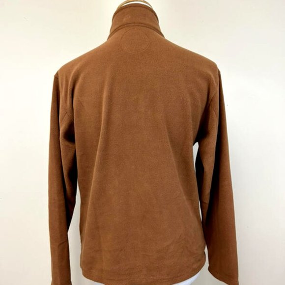 Life Is Good S Rust Tan Fleece 1/4 Zip Mock Neck Pullover Top Flower - Picture 3 of 5